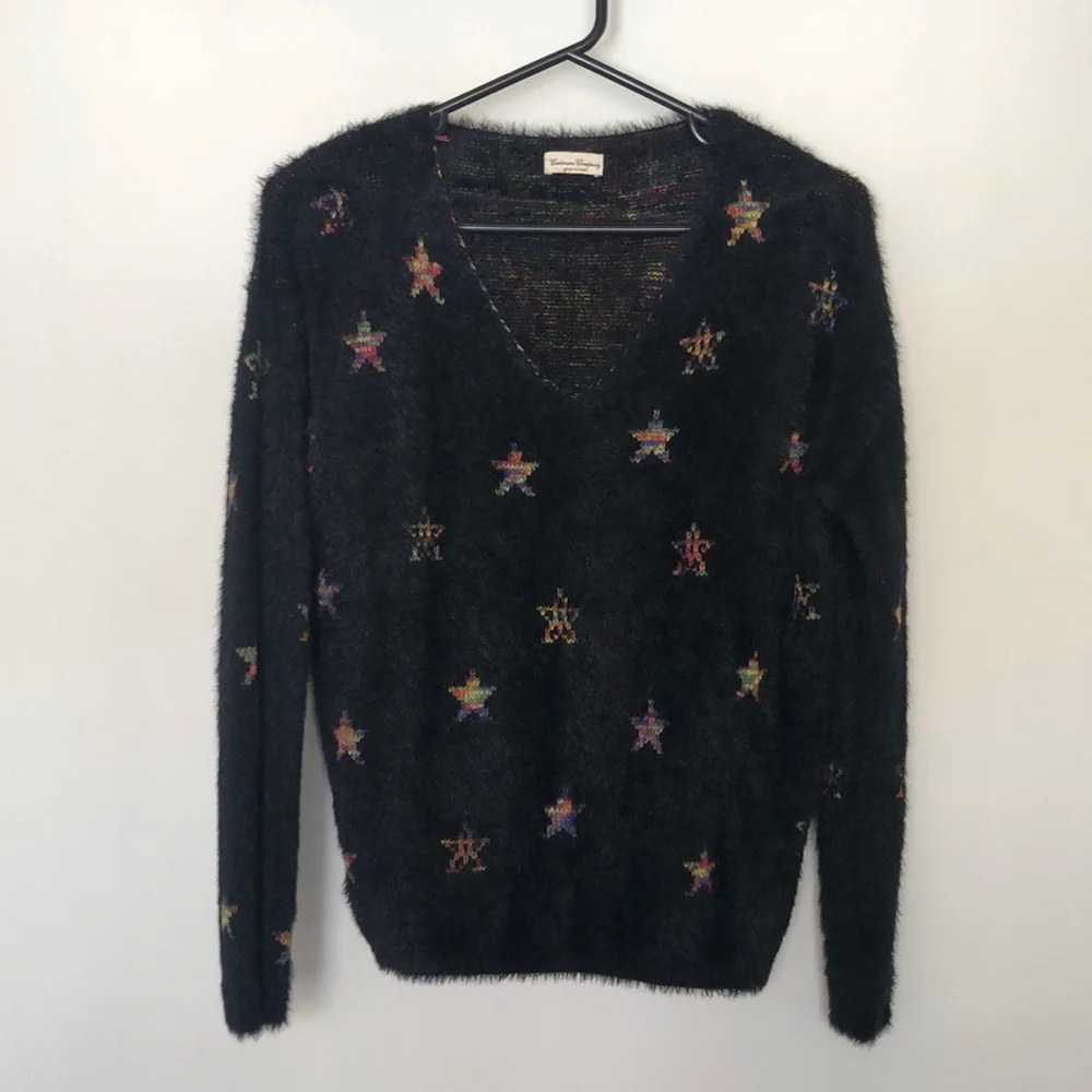 Black V-neck jumper Made in Italy - Picture 1 of 6